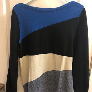 Ann Taylor Women's Long Sleeve Sweater Blue Black White Gray New Without Tags